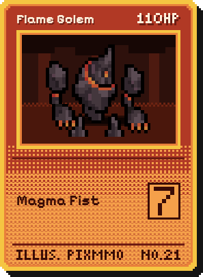flame golem trading card